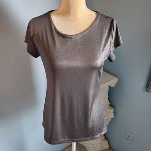 Chico's travelers silvery gray top F27